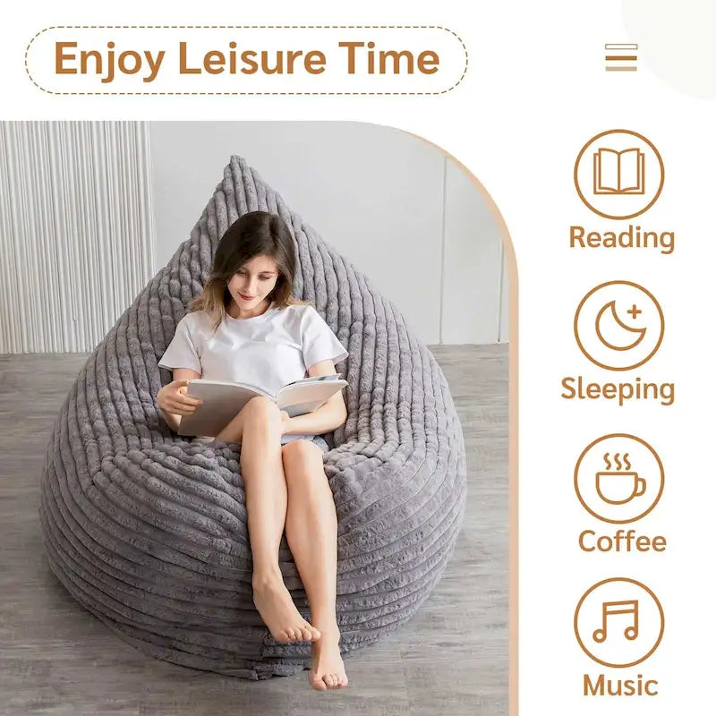 Sitzsack-Klappsofa aus hochdichtem Schaumstoff Klein 150 cm B / Mittel 180 cm B