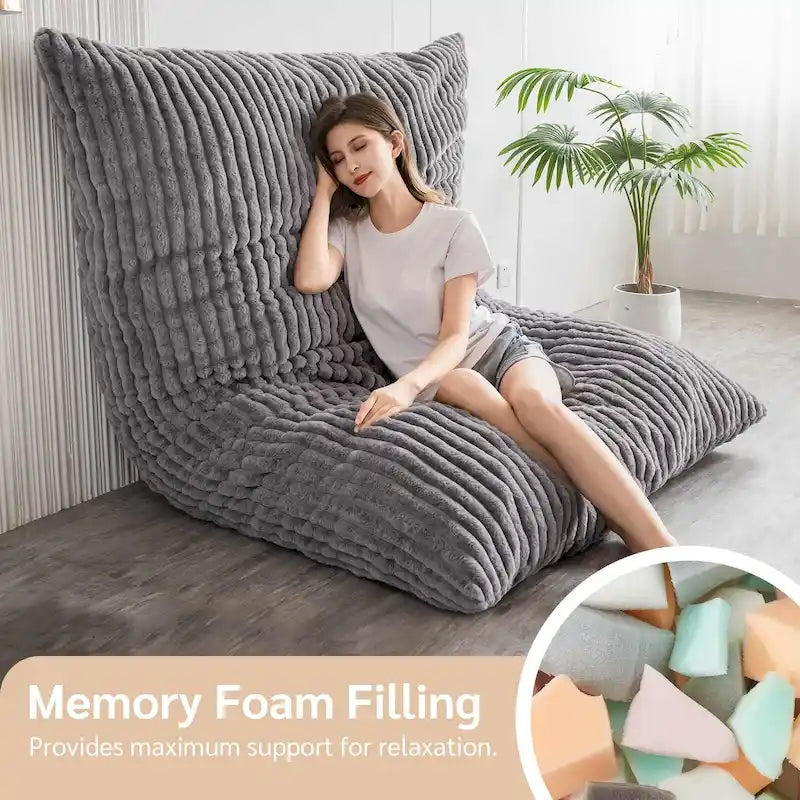 Sitzsack-Klappsofa aus hochdichtem Schaumstoff Klein 150 cm B / Mittel 180 cm B