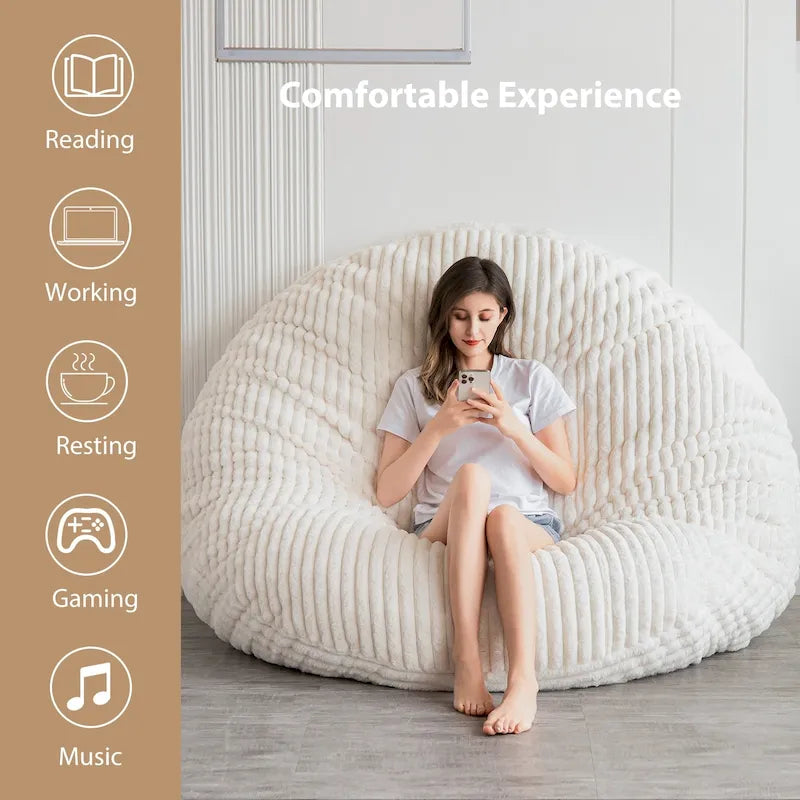 Sitzsack-Klappsofa aus hochdichtem Schaumstoff Klein 150 cm B / Mittel 180 cm B