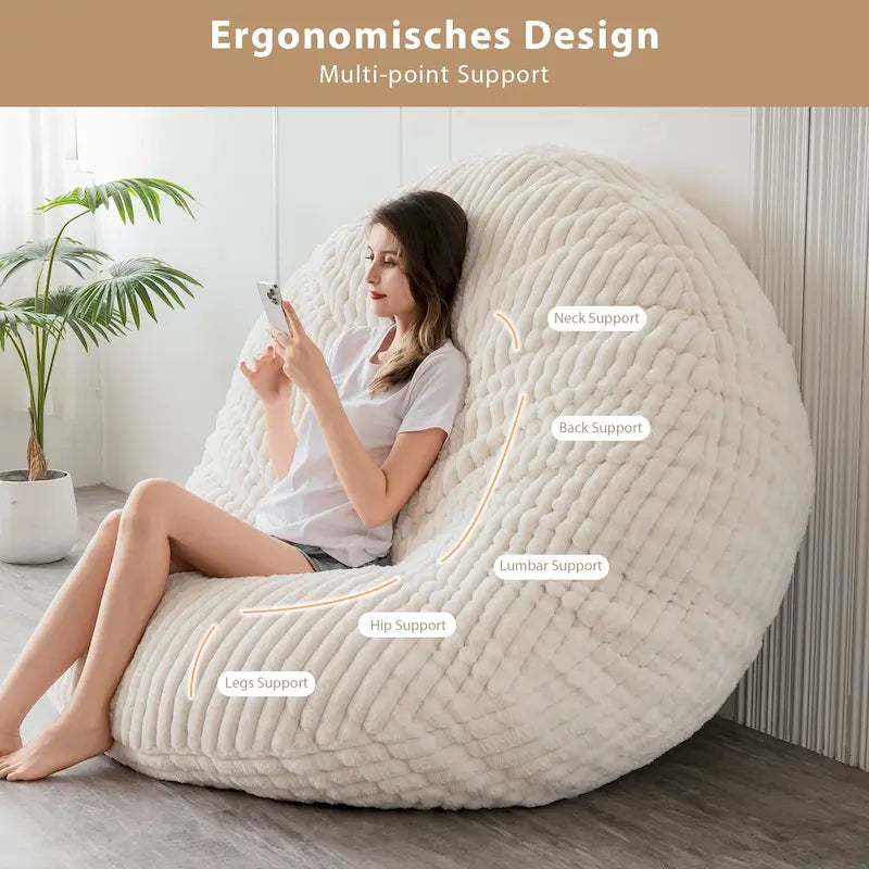 Sitzsack-Klappsofa aus hochdichtem Schaumstoff Klein 150 cm B / Mittel 180 cm B