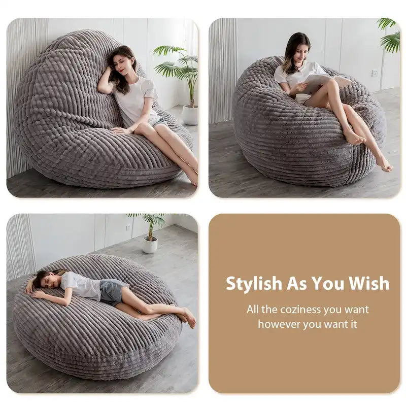 Sitzsack-Klappsofa aus hochdichtem Schaumstoff Klein 150 cm B / Mittel 180 cm B