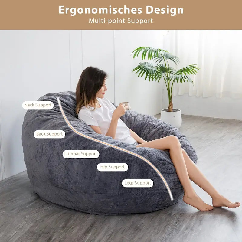 Sitzsack-Klappsofa aus hochdichtem Schaumstoff Klein 150 cm B / Mittel 180 cm B