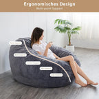 Sitzsack-Klappsofa aus hochdichtem Schaumstoff Klein 150 cm B / Mittel 180 cm B