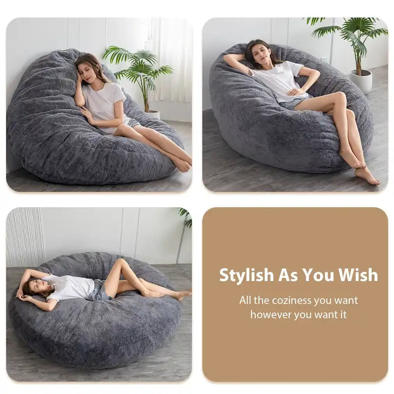 Sitzsack-Klappsofa aus hochdichtem Schaumstoff Klein 150 cm B / Mittel 180 cm B