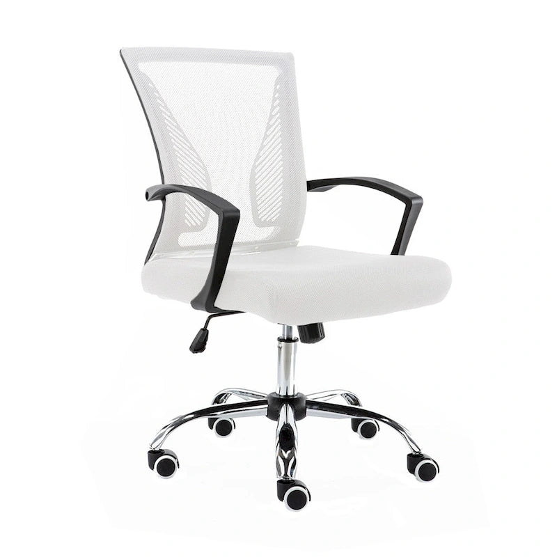 Ergonomischer Bürostuhl mit Rückenlehne aus Netzstoff und Schaumstoff, mit Lordosenstütze, 55,1 cm B x 59,9 cm T x 93-103,1 cm H
