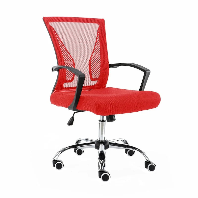 Ergonomischer Bürostuhl mit Rückenlehne aus Netzstoff und Schaumstoff, mit Lordosenstütze, 55,1 cm B x 59,9 cm T x 93-103,1 cm H