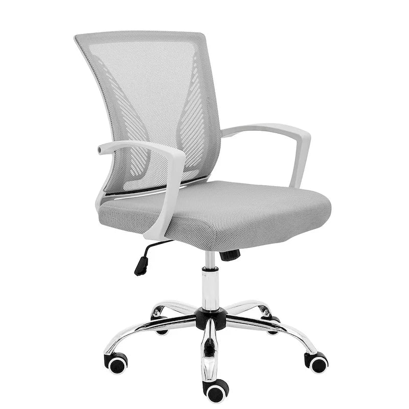 Ergonomischer Bürostuhl mit Rückenlehne aus Netzstoff und Schaumstoff, mit Lordosenstütze, 55,1 cm B x 59,9 cm T x 93-103,1 cm H