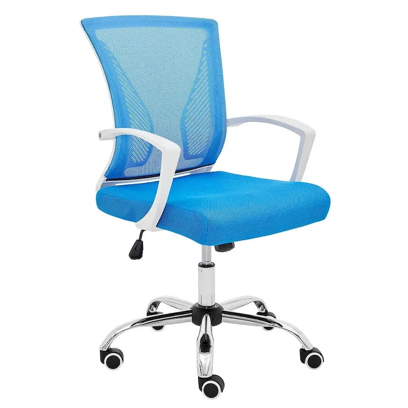 Ergonomischer Bürostuhl mit Rückenlehne aus Netzstoff und Schaumstoff, mit Lordosenstütze, 55,1 cm B x 59,9 cm T x 93-103,1 cm H