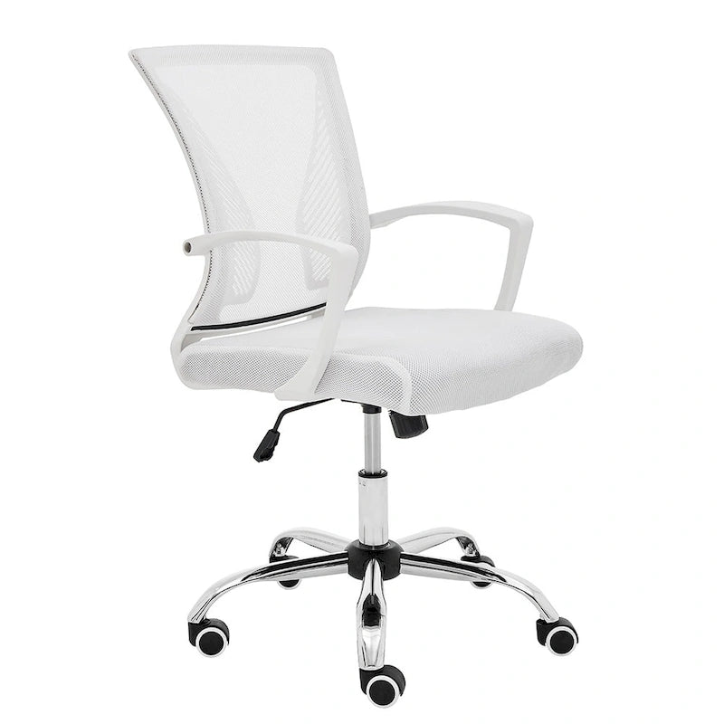 Ergonomischer Bürostuhl mit Rückenlehne aus Netzstoff und Schaumstoff, mit Lordosenstütze, 55,1 cm B x 59,9 cm T x 93-103,1 cm H