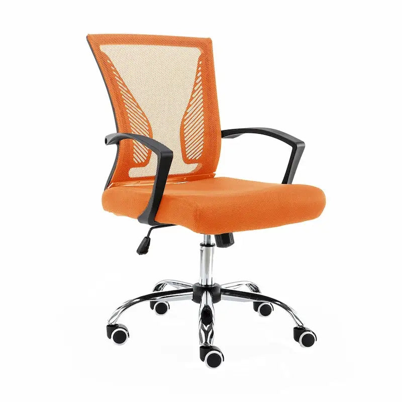 Ergonomischer Bürostuhl mit Rückenlehne aus Netzstoff und Schaumstoff, mit Lordosenstütze, 55,1 cm B x 59,9 cm T x 93-103,1 cm H