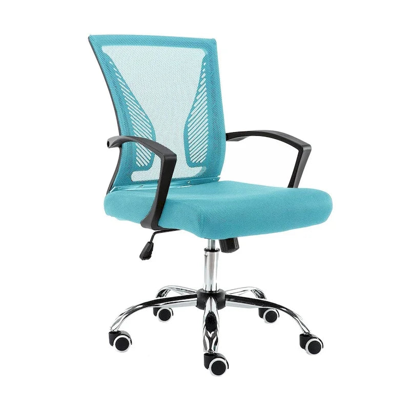 Ergonomischer Bürostuhl mit Rückenlehne aus Netzstoff und Schaumstoff, mit Lordosenstütze, 55,1 cm B x 59,9 cm T x 93-103,1 cm H