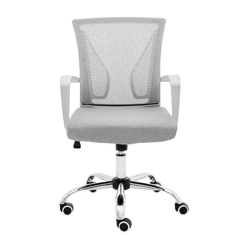 Ergonomischer Bürostuhl mit Rückenlehne aus Netzstoff und Schaumstoff, mit Lordosenstütze, 55,1 cm B x 59,9 cm T x 93-103,1 cm H