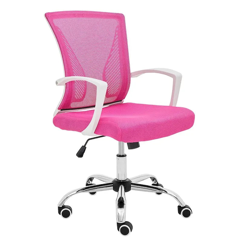Ergonomischer Bürostuhl mit Rückenlehne aus Netzstoff und Schaumstoff, mit Lordosenstütze, 55,1 cm B x 59,9 cm T x 93-103,1 cm H