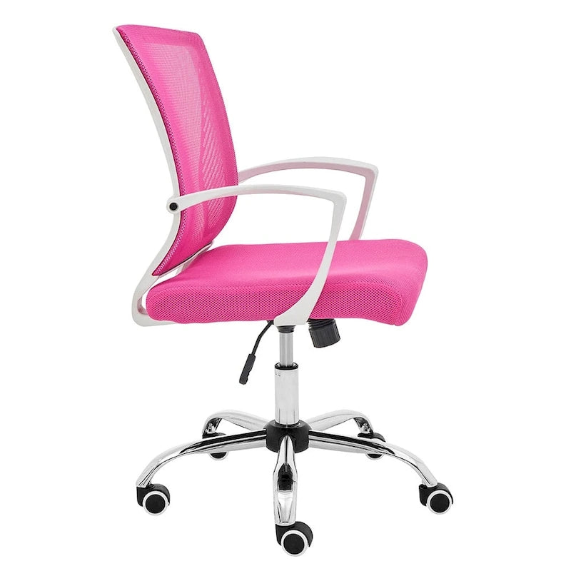 Ergonomischer Bürostuhl mit Rückenlehne aus Netzstoff und Schaumstoff, mit Lordosenstütze, 55,1 cm B x 59,9 cm T x 93-103,1 cm H