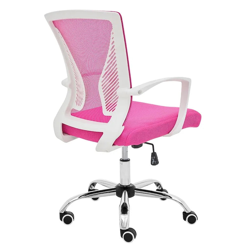 Ergonomischer Bürostuhl mit Rückenlehne aus Netzstoff und Schaumstoff, mit Lordosenstütze, 55,1 cm B x 59,9 cm T x 93-103,1 cm H