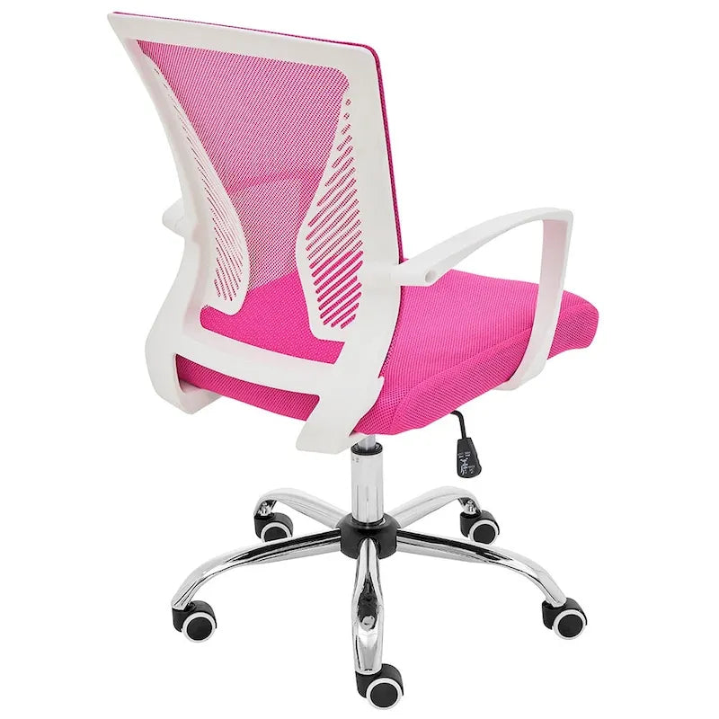Ergonomischer Bürostuhl mit Rückenlehne aus Netzstoff und Schaumstoff, mit Lordosenstütze, 55,1 cm B x 59,9 cm T x 93-103,1 cm H