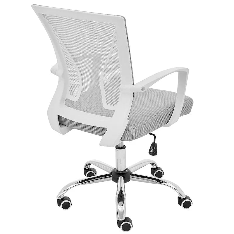Ergonomischer Bürostuhl mit Rückenlehne aus Netzstoff und Schaumstoff, mit Lordosenstütze, 55,1 cm B x 59,9 cm T x 93-103,1 cm H