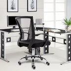 Ergonomischer Bürostuhl mit Rückenlehne aus Netzstoff und Schaumstoff, mit Lordosenstütze, 55,1 cm B x 59,9 cm T x 93-103,1 cm H