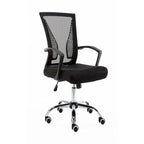Ergonomischer Bürostuhl mit Rückenlehne aus Netzstoff und Schaumstoff, mit Lordosenstütze, 55,1 cm B x 59,9 cm T x 93-103,1 cm H
