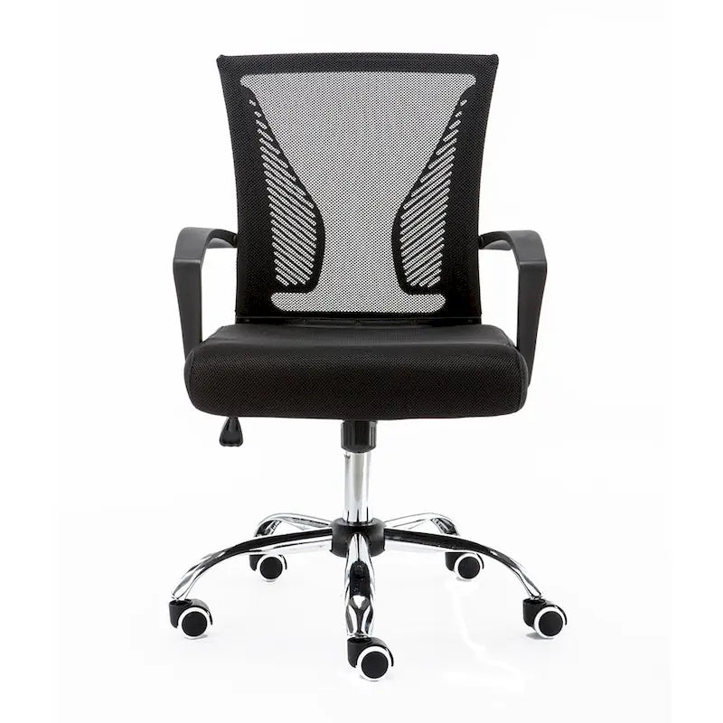 Ergonomischer Bürostuhl mit Rückenlehne aus Netzstoff und Schaumstoff, mit Lordosenstütze, 55,1 cm B x 59,9 cm T x 93-103,1 cm H