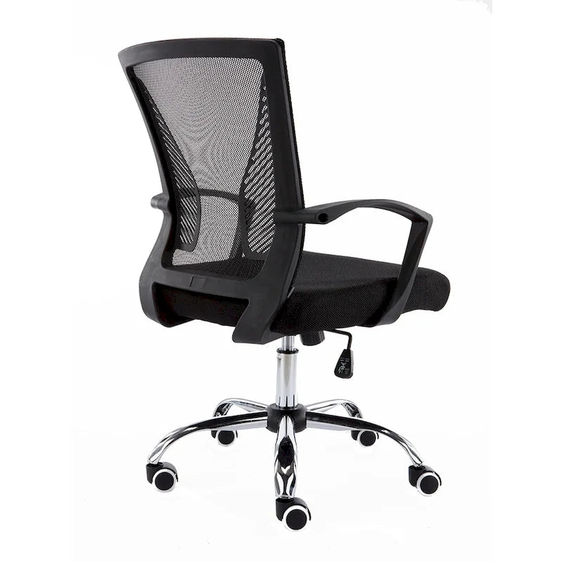Ergonomischer Bürostuhl mit Rückenlehne aus Netzstoff und Schaumstoff, mit Lordosenstütze, 55,1 cm B x 59,9 cm T x 93-103,1 cm H