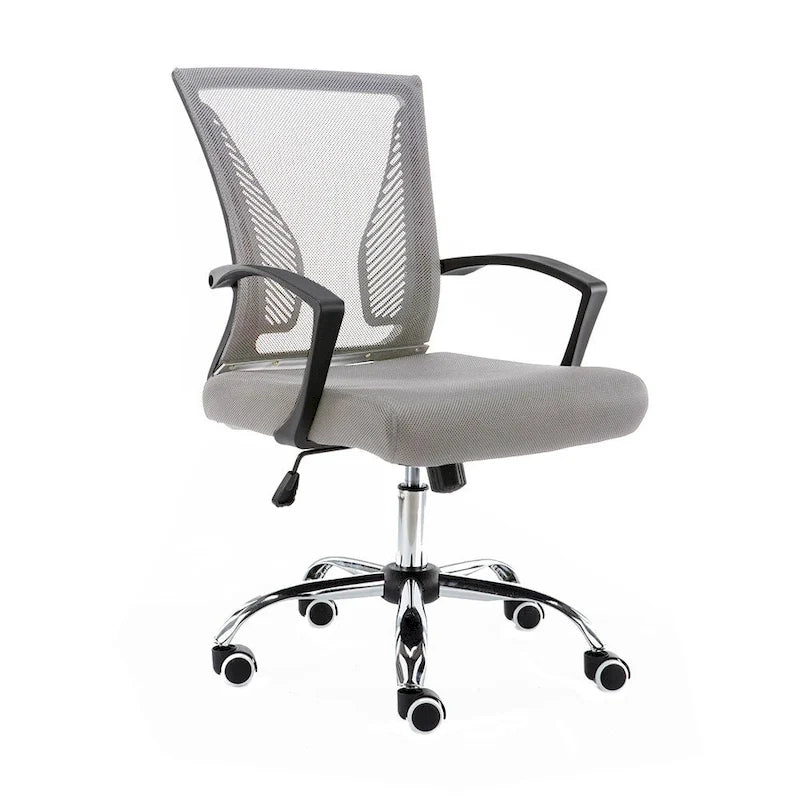 Ergonomischer Bürostuhl mit Rückenlehne aus Netzstoff und Schaumstoff, mit Lordosenstütze, 55,1 cm B x 59,9 cm T x 93-103,1 cm H