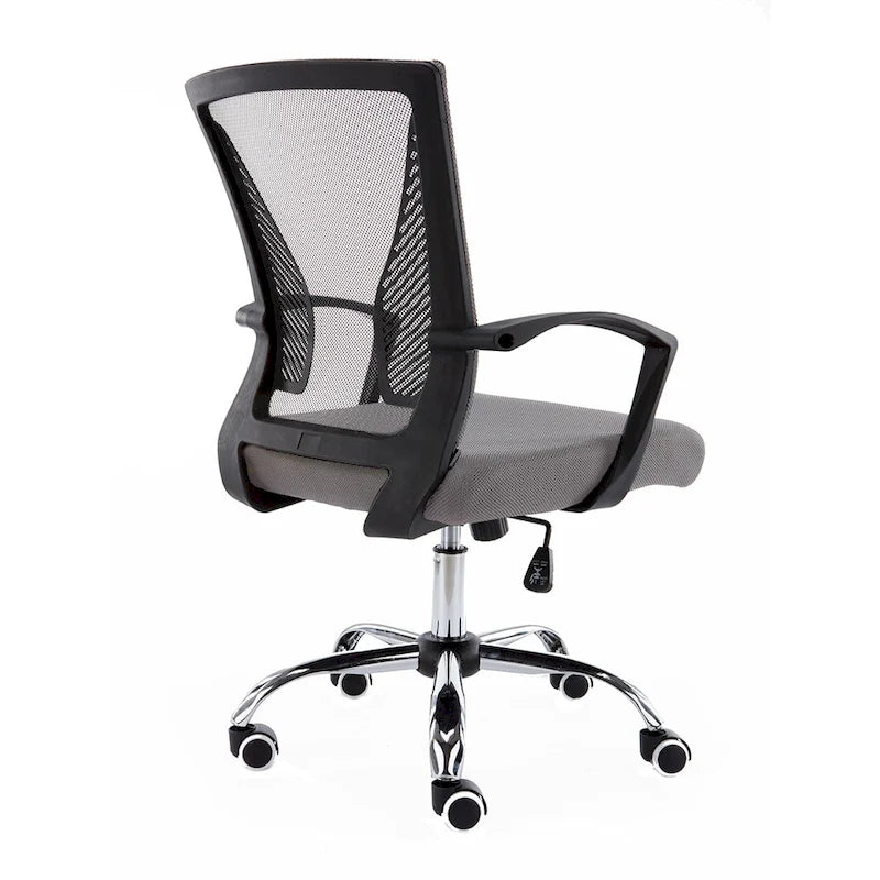 Ergonomischer Bürostuhl mit Rückenlehne aus Netzstoff und Schaumstoff, mit Lordosenstütze, 55,1 cm B x 59,9 cm T x 93-103,1 cm H