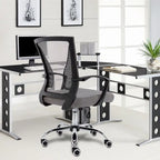 Ergonomischer Bürostuhl mit Rückenlehne aus Netzstoff und Schaumstoff, mit Lordosenstütze, 55,1 cm B x 59,9 cm T x 93-103,1 cm H
