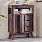 Badezimmerschrank aus Holzwerkstoff mit Kunstmarmorplatte und 3 Schubladen 58,9 cm B x 29,5 cm T x 81,3 cm H