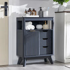 Badezimmerschrank aus Holzwerkstoff mit Kunstmarmorplatte und 3 Schubladen 58,9 cm B x 29,5 cm T x 81,3 cm H