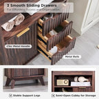 Badezimmerschrank aus Holzwerkstoff mit Kunstmarmorplatte und 3 Schubladen 58,9 cm B x 29,5 cm T x 81,3 cm H